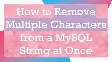 How to Remove Multiple Characters from a MySQL String at Once