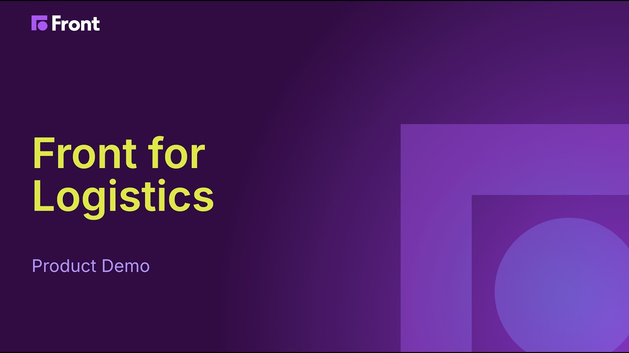 Front for Logistics - Product Demo