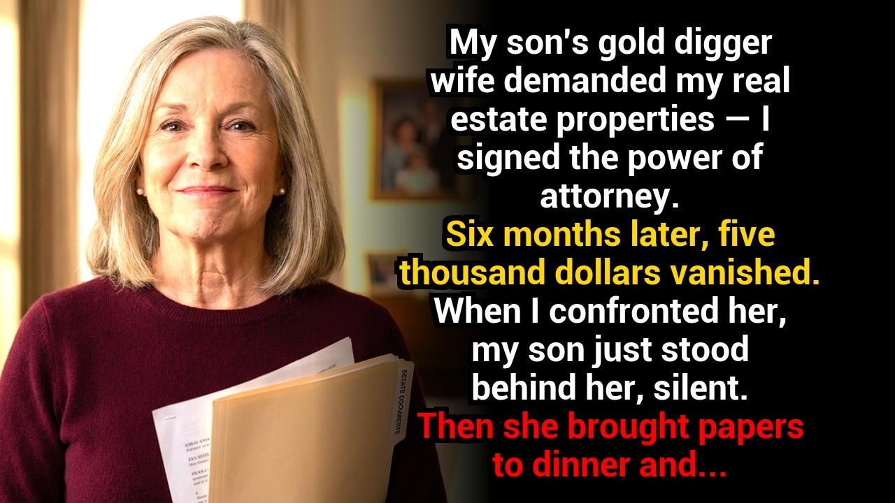 My son’s gold digger wife demanded my real estate properties — I showed her the prenup instead