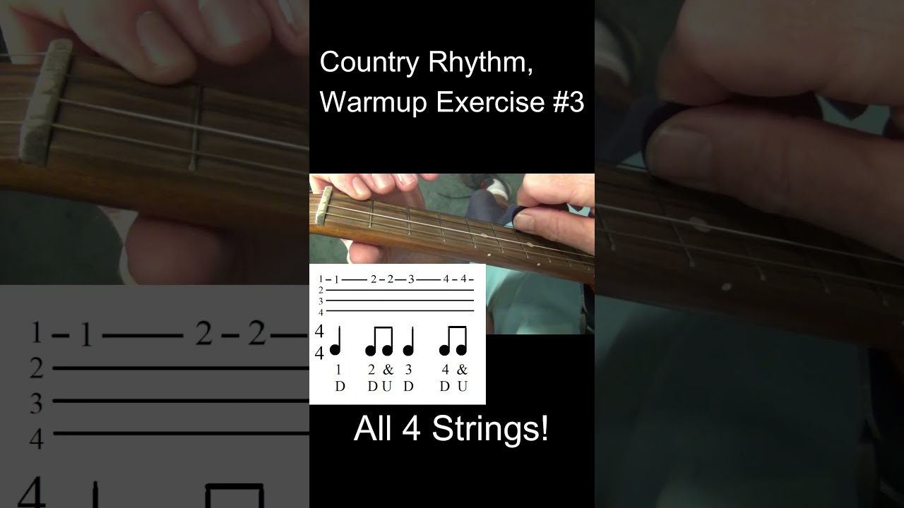 G040  Country Rhythm Warmup, Quick Version for Beginner Guitar or Baritone Uke Players