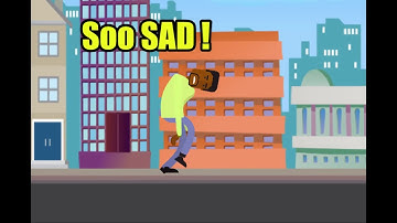 SAD WALK CARTOON -  Slouching Walk Cycle Animation Test