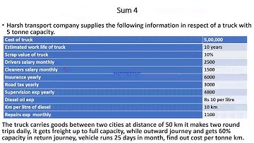 Cost accounting 2 II OPERATING COSTING SUM 4 - Kadi Sarva Vishwavidyalaya