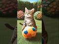 CUTE CAT PLAYING WITH SOCCER BALL DIGITAL ARTWORL #socute #cat #soccer #DreamScreenAI