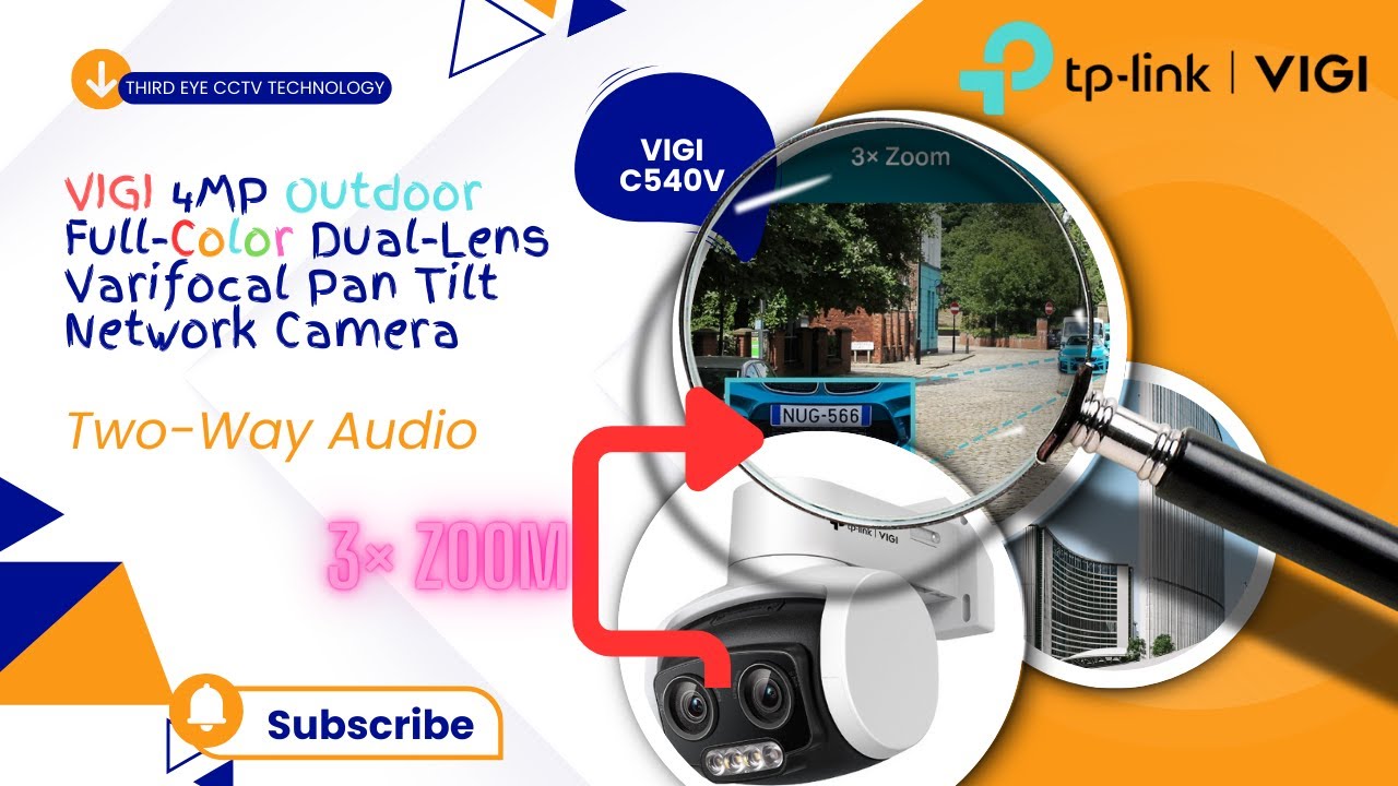 TP-LINK C540V , VIGI 4MP Outdoor Full-Color Dual-Lens Network Camera,
