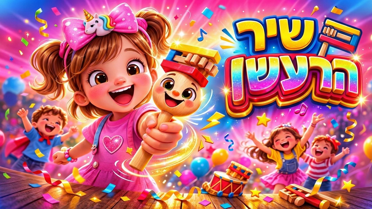 שיר הרעשן הרגיש 🎭 שיר פורים לילדים | רַשׁ רַשׁ רַשׁ! | שירי ילדים חדשים