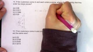 Math 43 Chapter 3 Probability Review Worksheet #14 - #16