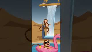The monkey finally found water 😂💦