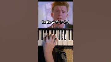 Rick Roll Piano Tutorial #shorts