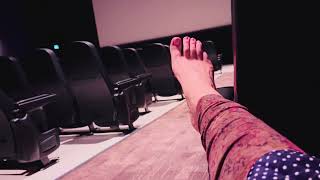 ASMR bare feet on the cinemas theatre