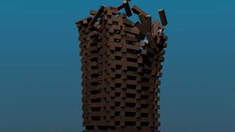 Blender 2.5 Physics: 3d Tower Collapsing