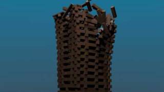 Blender 2.5 Physics: 3d Tower Collapsing