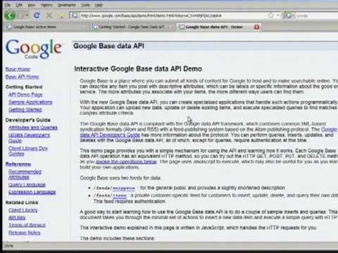 Introduction to the Google Base Data API - YouTube