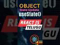 useState in React JS Telugu | update objects in useState React JS | react js | react js telugu | js