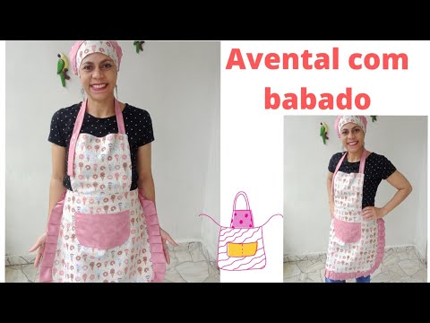 Como fazer avental de cozinha com babado