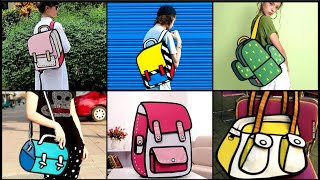 2D Cartoonic Looking Fun Backpacks // Unique Style Backpacks // Fashion Unisex Comic Bags