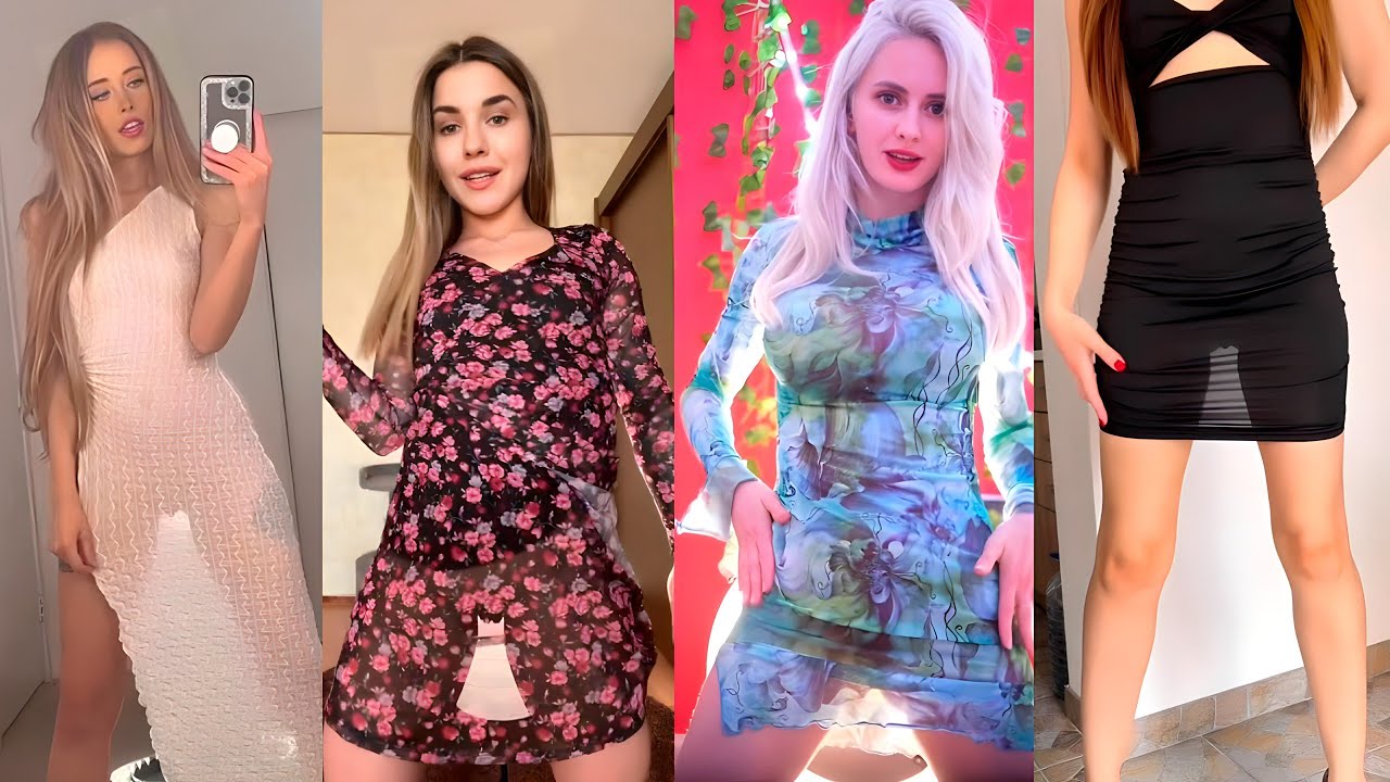 😱Transparent Dress Challenge😱[4K] Girls Without Underwear #33