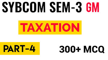 PART-4 | Sybcom sem-3 Taxation MCQ Gujrati Mediuam