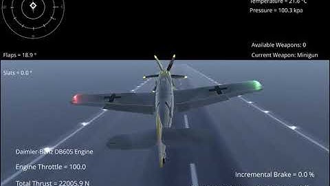 Silantro Unity3d Flight Simulator: BF-109 Weapons Test