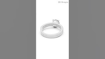 Jewellery CAD Design Rendering Ring - 03|White  Gold | 360° Realistic View #3dgrapix #3DRendering