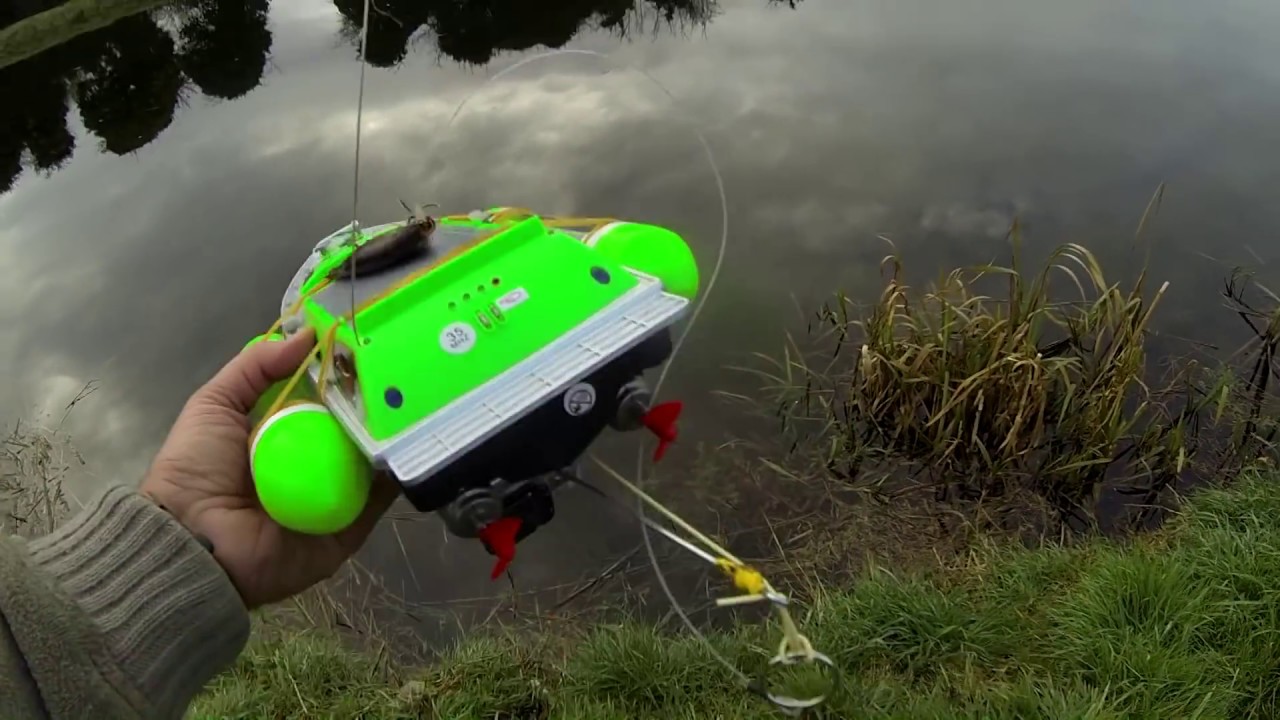 1st attempt to catch pike fish with RC bait boat. Попытка поймать щуку с РУ лодкой.