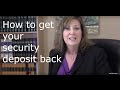 How to get your security deposit back!