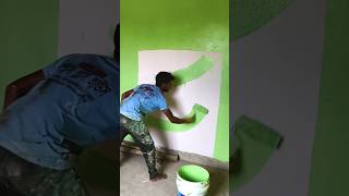 Deep lemon colour paint apply 1st coat wall painting work #shorts #painting #youtubeshorts