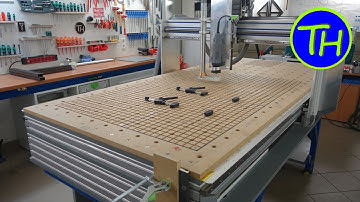 Homemade CNC Router with built-in vacuum table and holes like the Festool MFT table