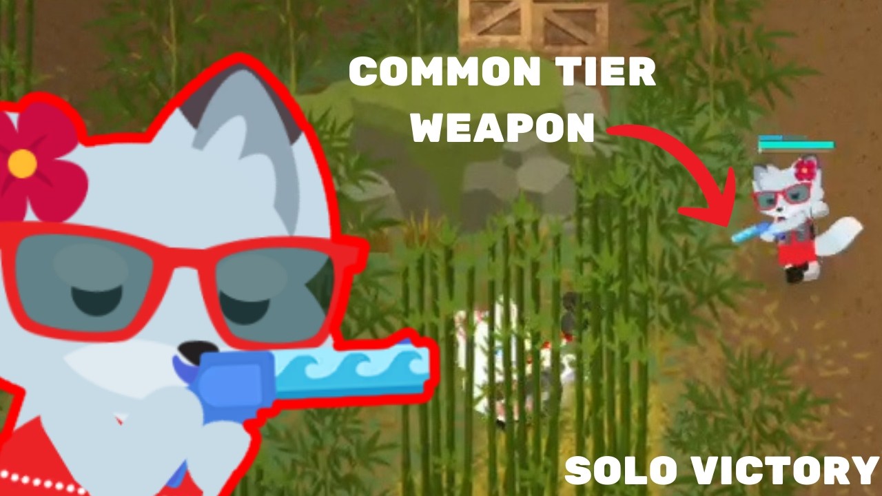 I win while using common tier weapon only (Super Animal Royale - Solo Victory)