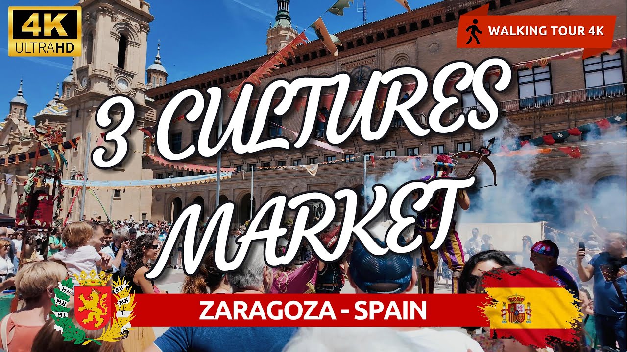 ZARAGOZA 🏰 Medieval Market of the Three Cultures 2024 🚶🏻‍♀️ 4K WALKING TOUR 🇪🇸 SPAIN