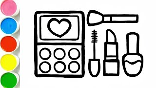 Learn Everyday Objects for Toddlers | Makeup Kit Drawing and Coloring