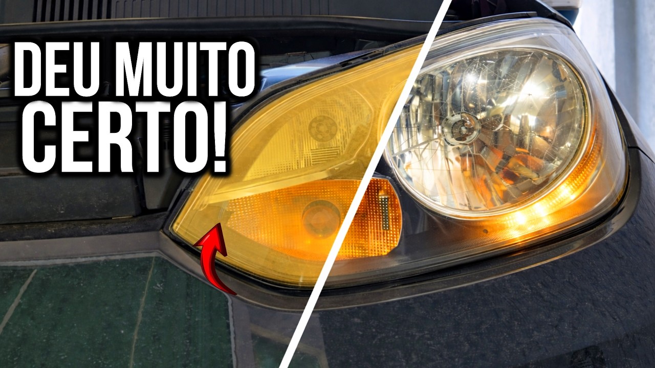 SIMPLES DE FAZER! SEM MÁQUINA E SEM POLIMENTO! COMO RESTAURAR FAROL AMARELADO EM CASA!