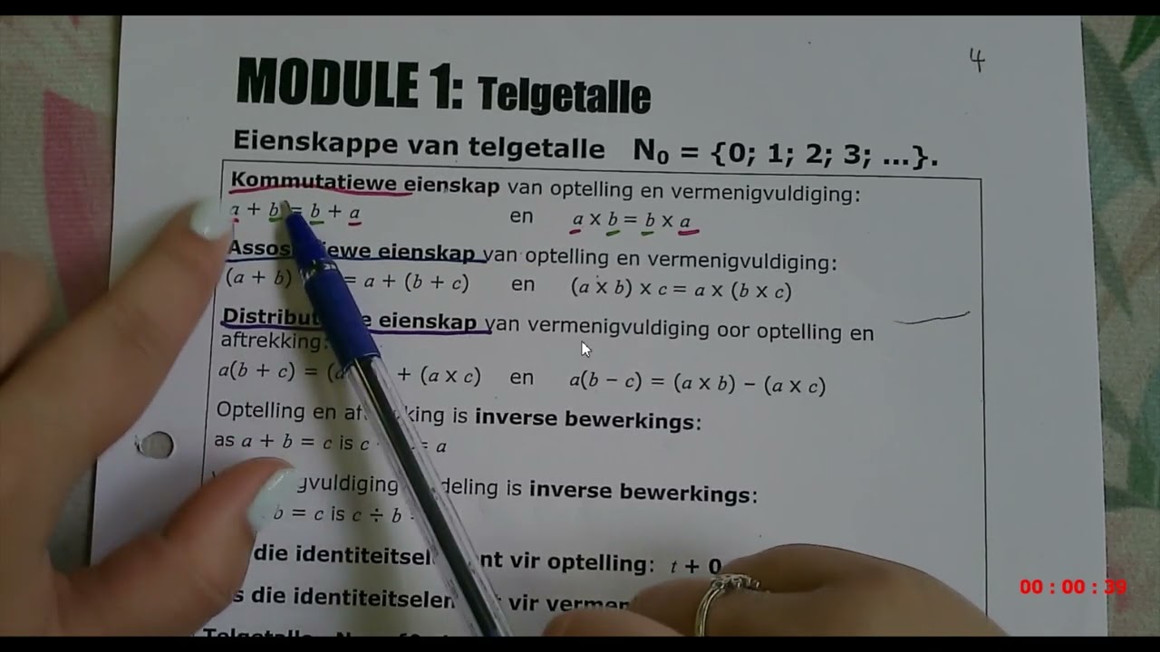 Graad 8 & 9 Wiskunde Eienskappe van Telgetalle