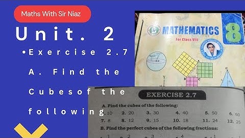 Exercise 2.7 class 8 find the cubes of the following Class viii maths