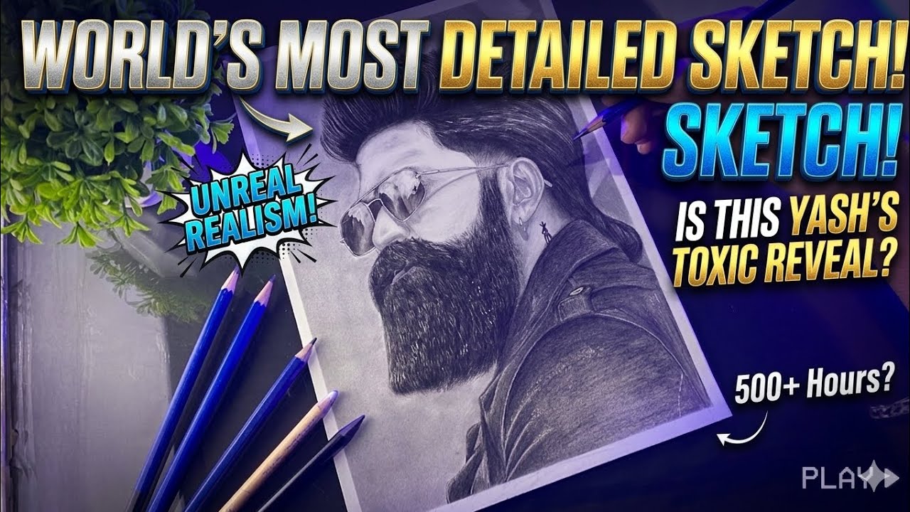 Toxic Draws How to Draw Yash from Toxic Movie | Realistic Sketch - YouTube