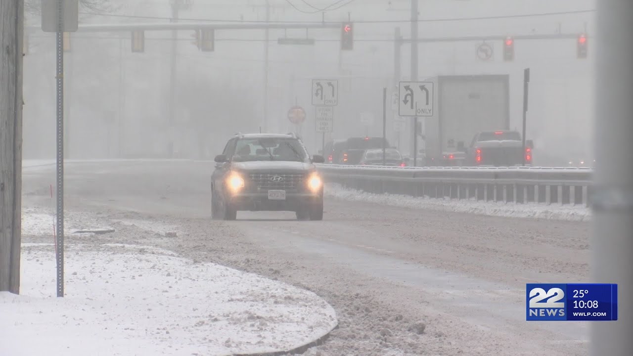 Icy roads cause crashes and spinouts across western Massachusetts - YouTube
