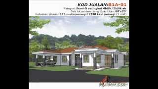 Pelan Rumah B1A-01 (Pelan Semi-D Setingkat 4 Bilik/ 2 Bilik Air)