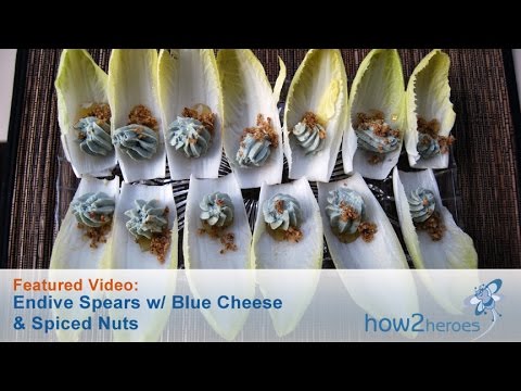 Endive Spears with Blue Cheese and Spiced Nuts