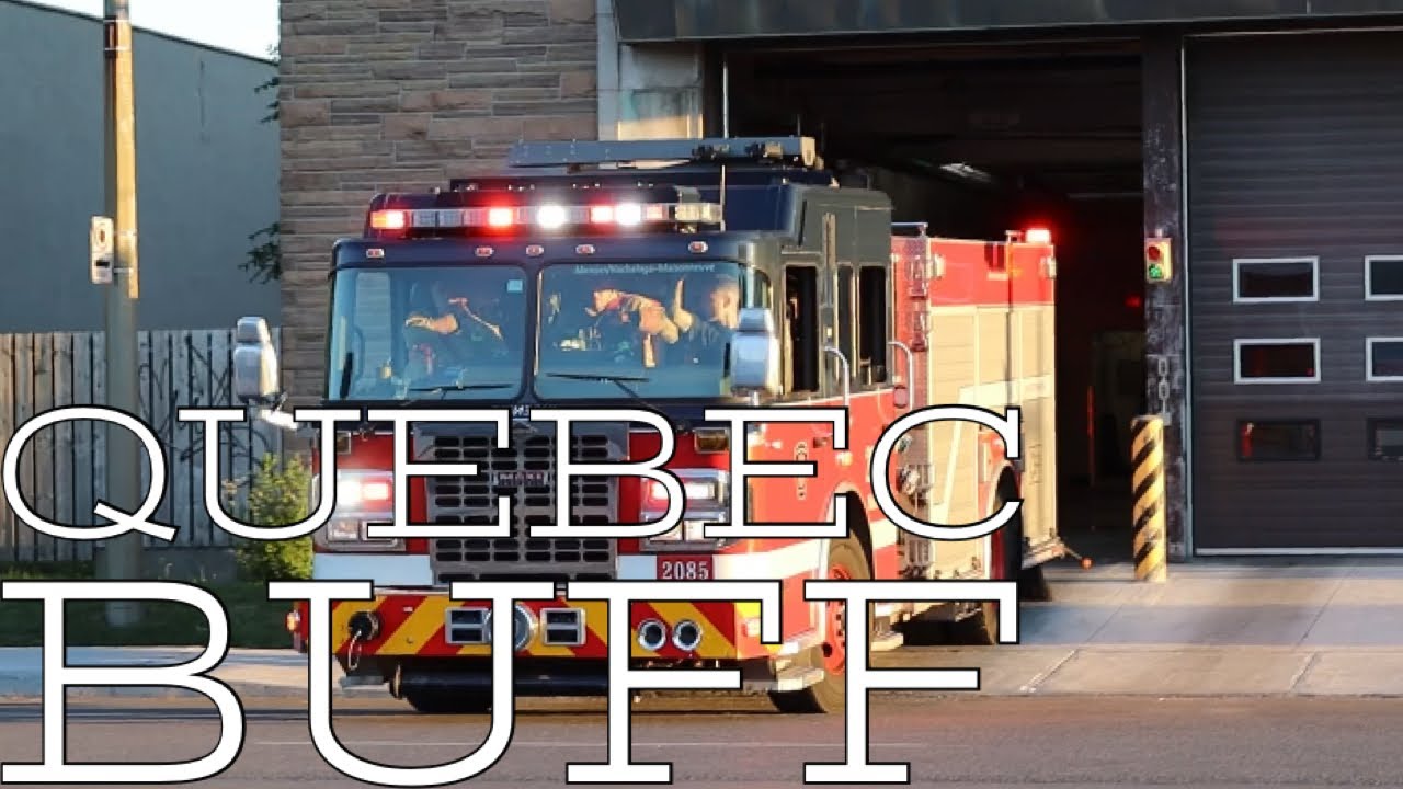*Q2B* Montreal Fire Department (SIM) Spare Pumper 2085 (249M) responding from fire station 49.