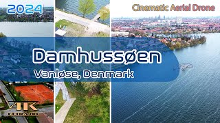 Copenhagen From Above - Damhussøen - Valby Lake - Spring - 4K Aerial - Apr 2024