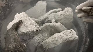 ASMR~Extra Crunchy Milky White Gritty Cement Slabs Dry\Water Crumbles🤤Earthy Dust\Paste Play💨 screenshot 2