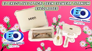 EO Executive Optical Seen Eyewear Titanium Eyeglasses In Rose Gold Color
