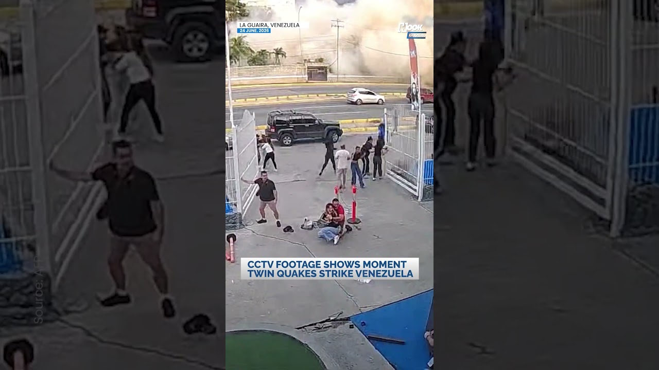 CCTV footage shows moment twin quakes strike Venezuela