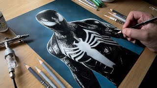 Drawing Spider-Man Black Suit - Time-lapse | Artology