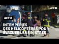 Ref:3Wbm8NNQPLc Crue  saint-martin-vsubie: ronde d'hlicoptres pour vacuer les sinistrs afp images