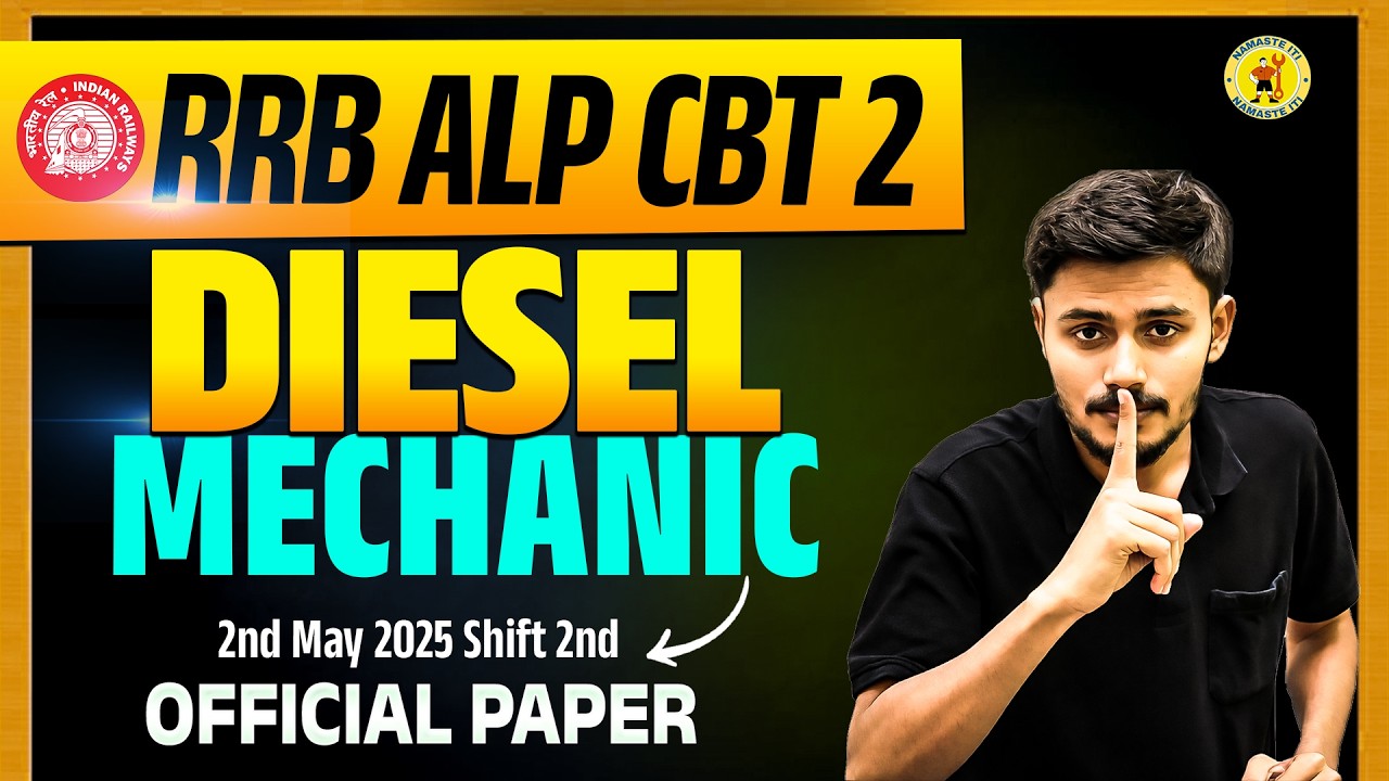 🔥Diesel Mechanic ALP CBT 2 🚀2025 Question Paper | ALP Diesel Mechanic Previous Year Question Paper