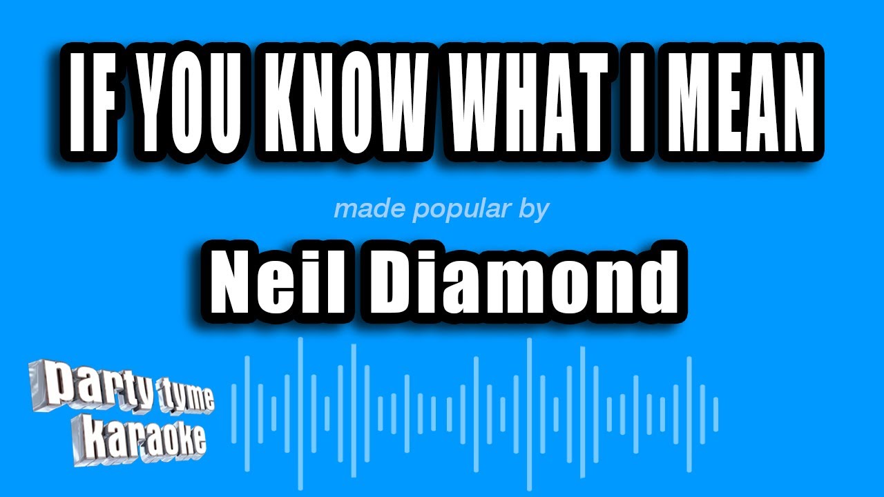Neil Diamond - If You Know What I Mean (Karaoke Version)