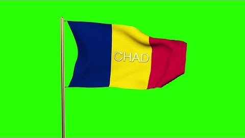 Chad Flag With Title Waving In The Wind. Looping Sun Rises Style. Animation Loop Stock Animation