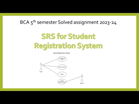 SRS for Student Registration System | BCS 51 Solved Assigment 2023-24