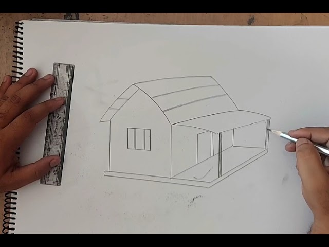 Top 76+ sketch of kutcha house latest - in.eteachers