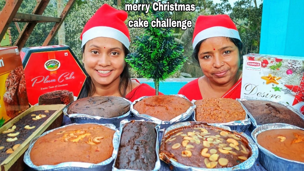 Merry Christmas⛄||cake challenging video||chocolate cake, fruit cake, nuts cake... with surprise 🎁